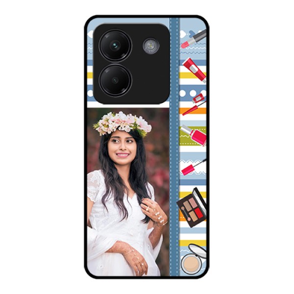 Poco M7 Pro 5G Custom Glass Phone Case - Makeup Icons Design