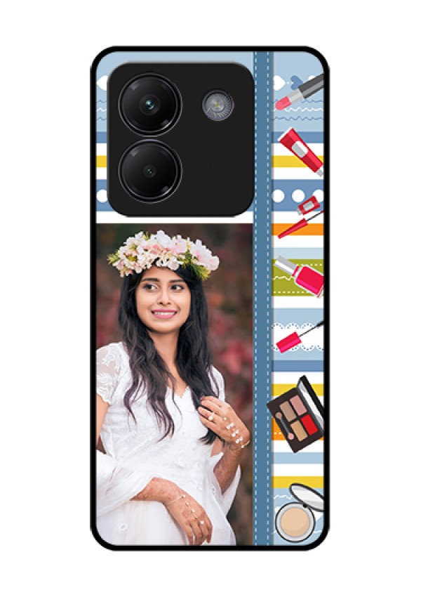 Poco M7 Pro 5G Custom Glass Phone Case - Makeup Icons Design