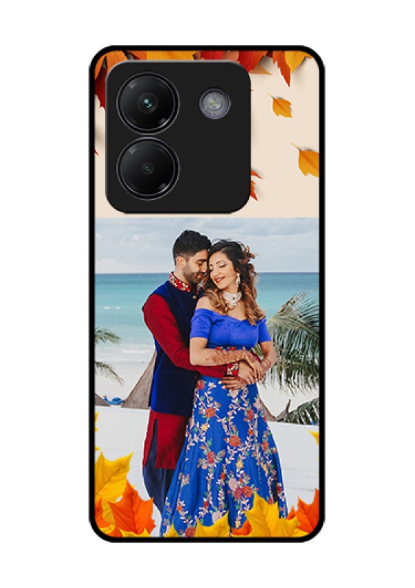 Poco M7 Pro 5G Custom Glass Phone Case - Autumn Maple Leaves Design