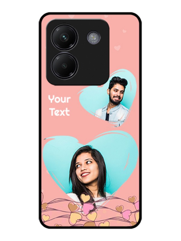 Custom Poco M7 Pro 5G Custom Glass Phone Case - Love Doodle Design