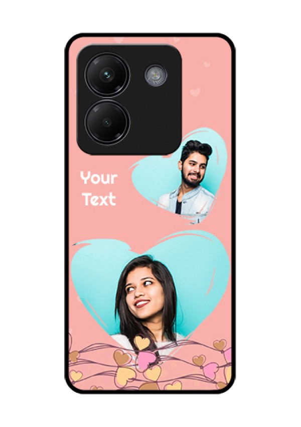 Poco M7 Pro 5G Custom Glass Phone Case - Love Doodle Design