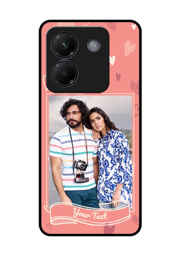 Poco M7 Pro 5G Custom Glass Phone Case - Love Doodle Art Design