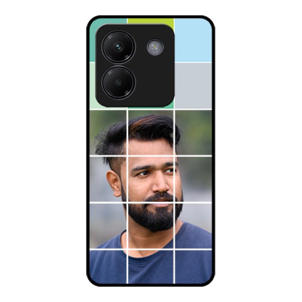 Poco M7 Pro 5G Custom Glass Phone Case - With White Box Pattern