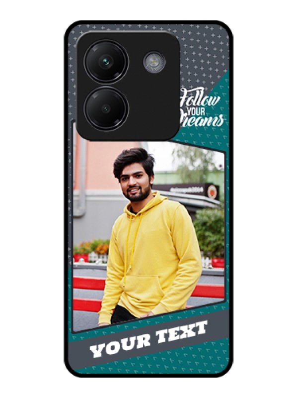 Custom Poco M7 Pro 5G Custom Glass Phone Case - Background Pattern Design With Quote