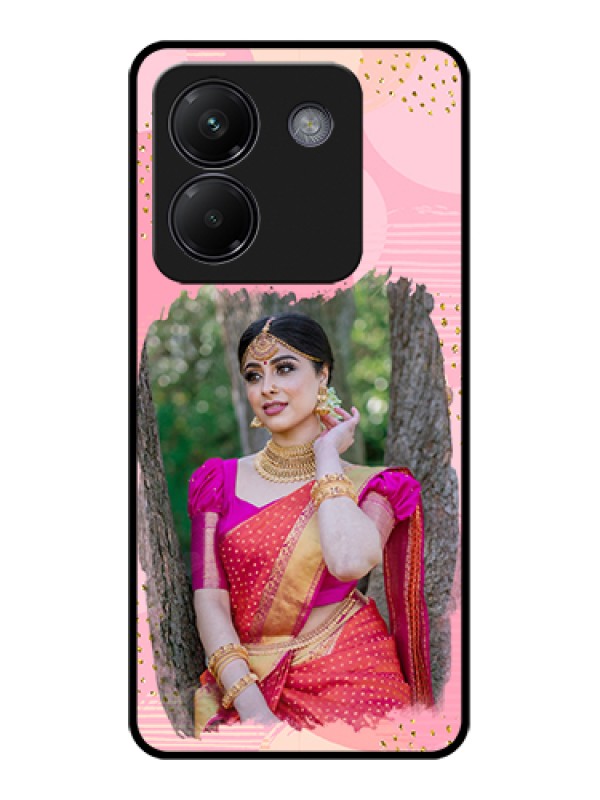 Custom Poco M7 Pro 5G Custom Glass Phone Case - Gold Glitter Splash Design