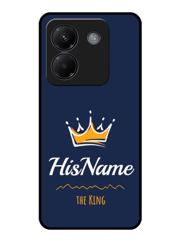 Custom Poco M7 Pro 5G Custom Glass Phone Case - King With Name Design