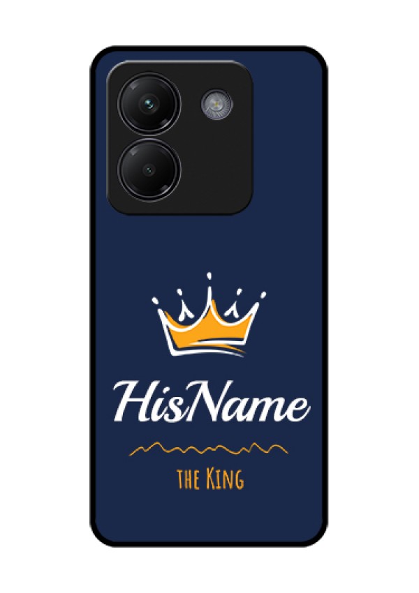 Poco M7 Pro 5G Custom Glass Phone Case - King With Name Design
