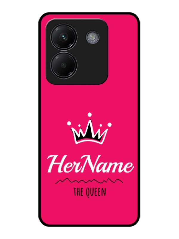 Custom Poco M7 Pro 5G Custom Glass Phone Case - Queen With Name Design