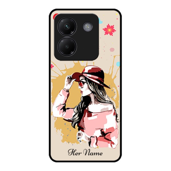 Poco M7 Pro 5G Custom Glass Phone Case - Women With Pink Hat Design Poco M7 Pro 5G Custom Glass Phone Case - Women With Pink Hat Design