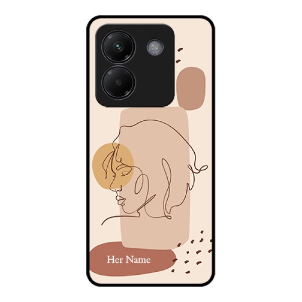 Poco M7 Pro 5G Custom Glass Phone Case - Calm Woman Line Art Design Poco M7 Pro 5G Custom Glass Phone Case - Calm Woman Line Art Design