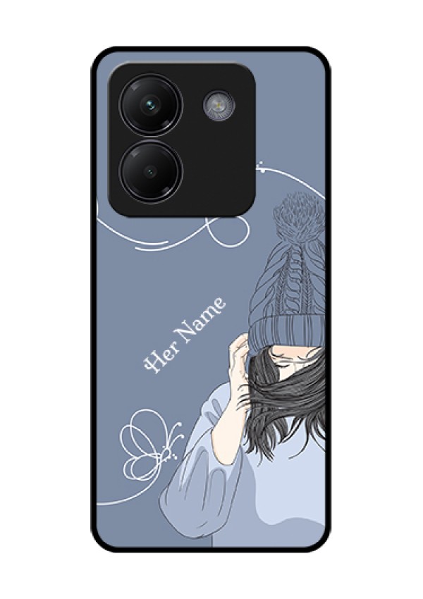 Poco M7 Pro 5G Custom Glass Phone Case - Girl In Winter Outfit Design
