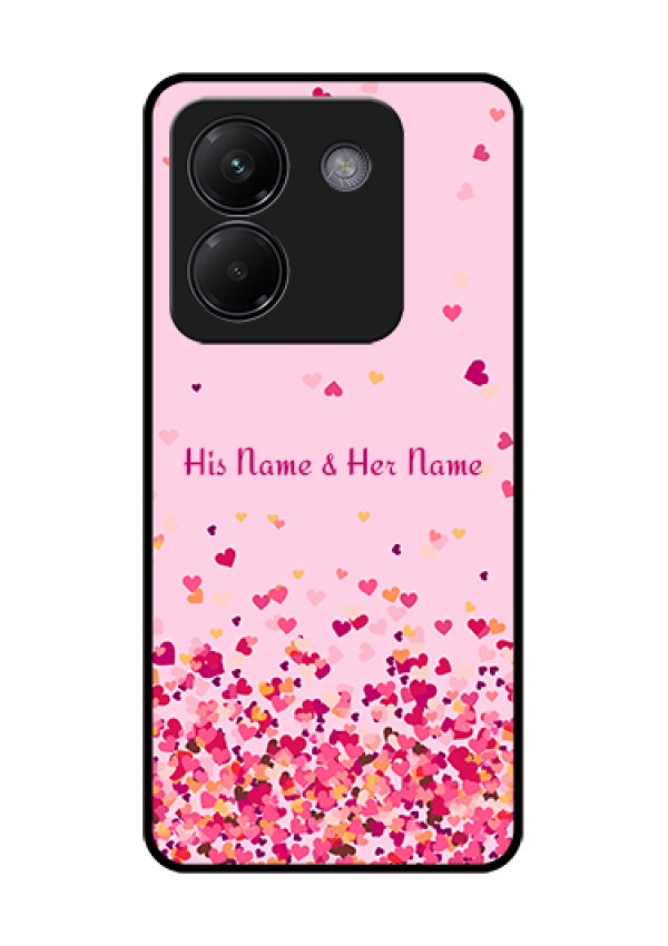 Poco M7 Pro 5G Custom Glass Phone Case - Floating Hearts Design
