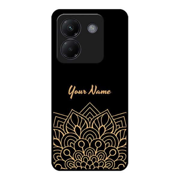 Poco M7 Pro 5G Custom Glass Phone Case - Golden Mandala Design