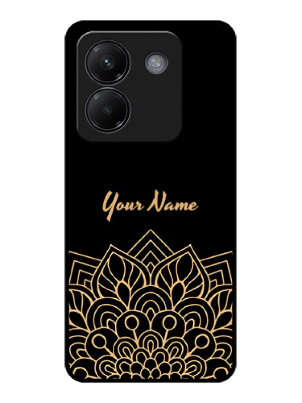 Custom Poco M7 Pro 5G Custom Glass Phone Case - Golden Mandala Design