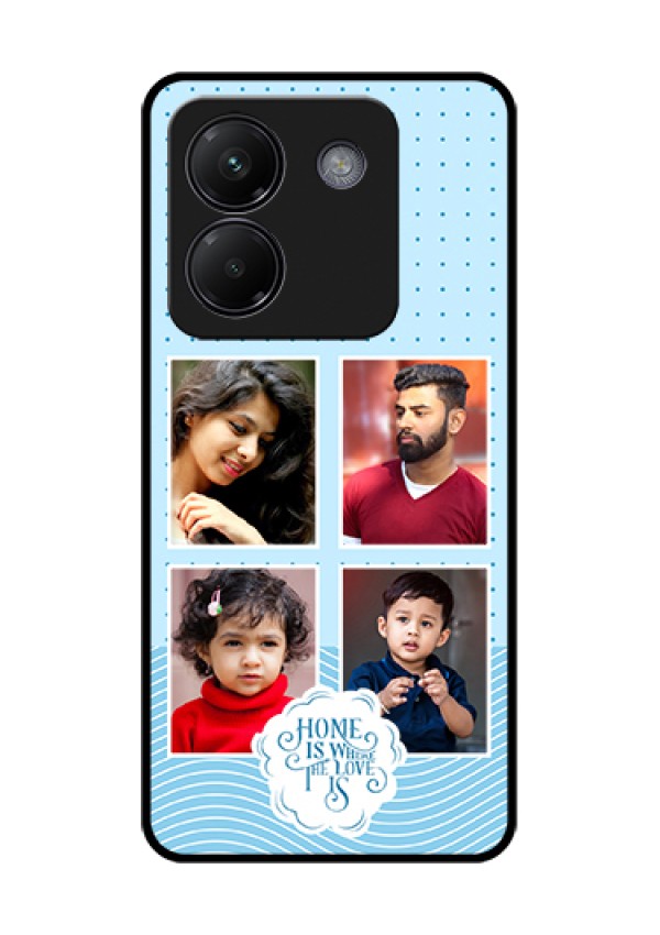 Poco M7 Pro 5G Custom Glass Phone Case - Cute Love Quote With 4 Pic Upload Design