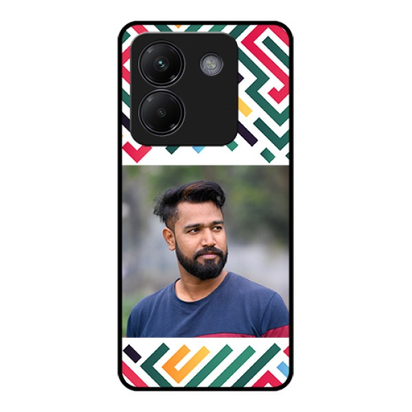 Poco M7 Pro 5G Custom Glass Phone Case - Colorful Maze Pattern Design Poco M7 Pro 5G Custom Glass Phone Case - Colorful Maze Pattern Design