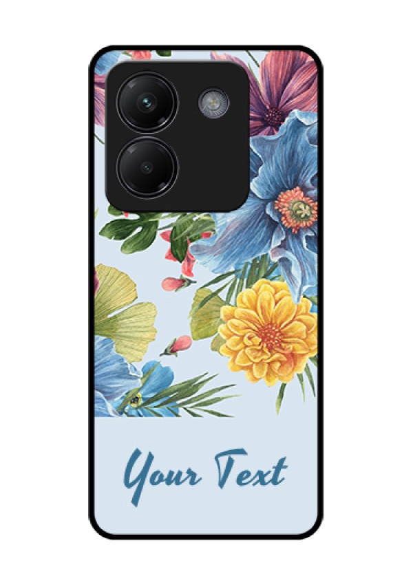 Poco M7 Pro 5G Custom Glass Phone Case - Stunning Watercolored Flowers Painting Design