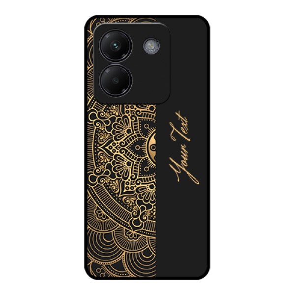 Poco M7 Pro 5G Custom Glass Phone Case - Mandala Art With Custom Text Design Poco M7 Pro 5G Custom Glass Phone Case - Mandala Art With Custom Text Design