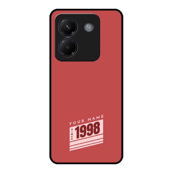 Poco M7 Pro 5G Custom Glass Phone Case - Red Custom Year Of Birth Design Poco M7 Pro 5G Custom Glass Phone Case - Red Custom Year Of Birth Design