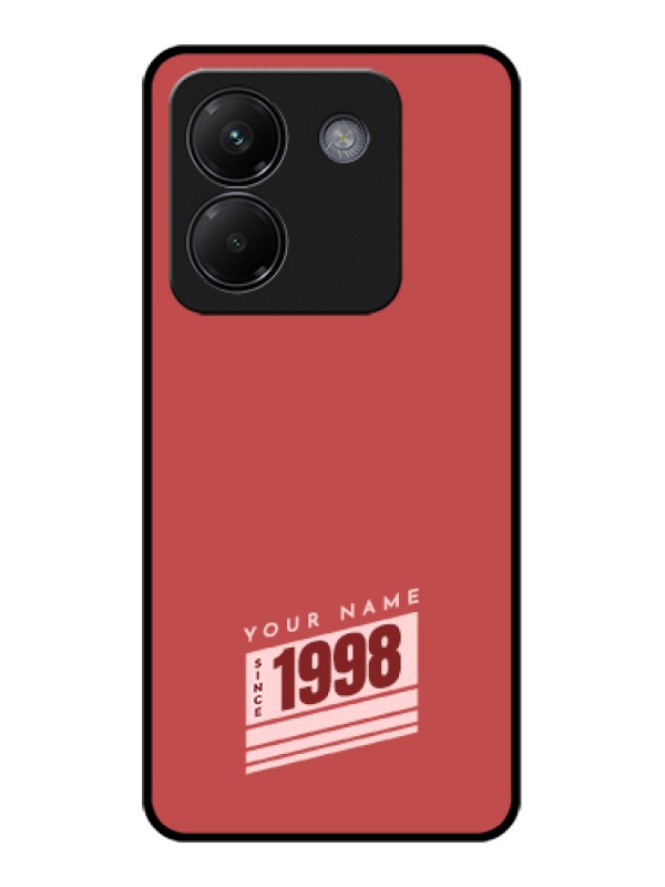 Custom Poco M7 Pro 5G Custom Glass Phone Case - Red Custom Year Of Birth Design