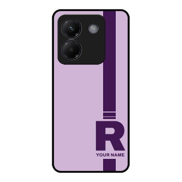 Poco M7 Pro 5G Custom Glass Phone Case - Simple Dual Tone Stripe With Name Design