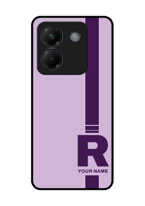 Poco M7 Pro 5G Custom Glass Phone Case - Simple Dual Tone Stripe With Name Design