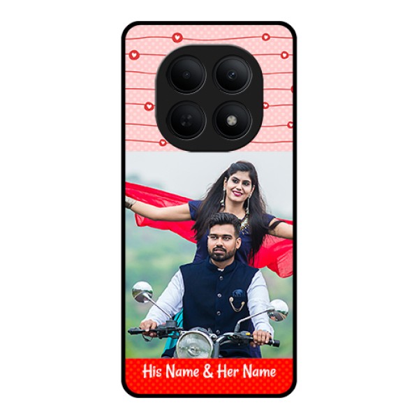 Poco M8 5G Custom Glass Phone Case - Red Pattern Case Design