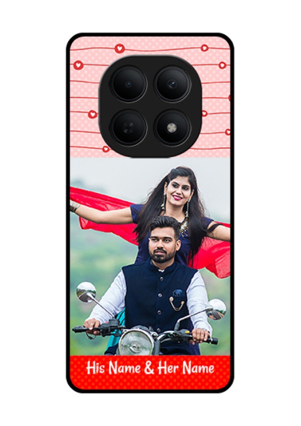 Poco M8 5G Custom Glass Phone Case - Red Pattern Case Design