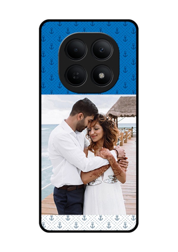 Poco M8 5G Custom Glass Phone Case - Blue Anchors Design