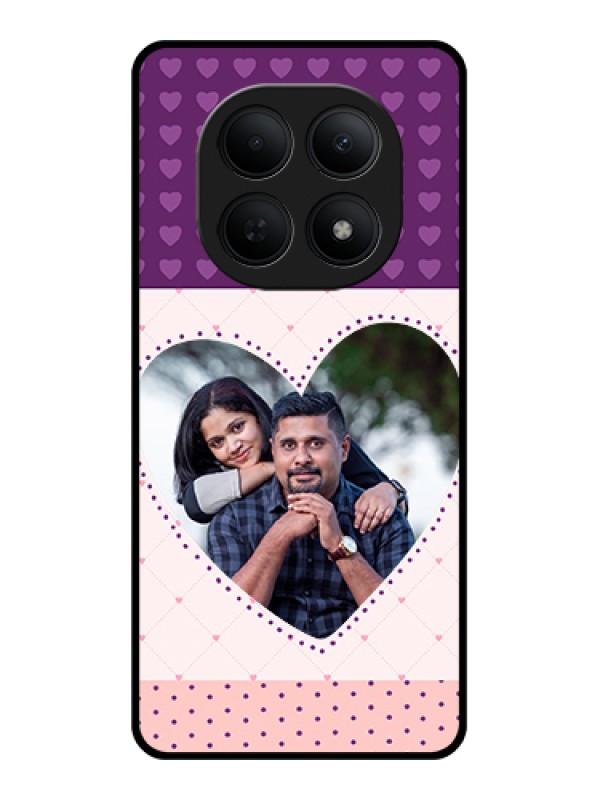 Custom Poco M8 5G Custom Glass Phone Case - Violet Love Dots Design