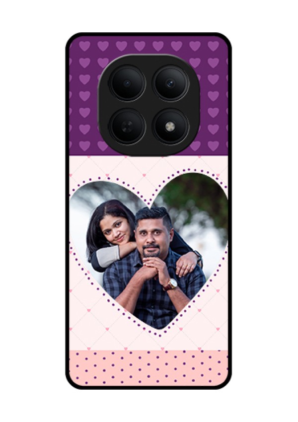 Poco M8 5G Custom Glass Phone Case - Violet Love Dots Design