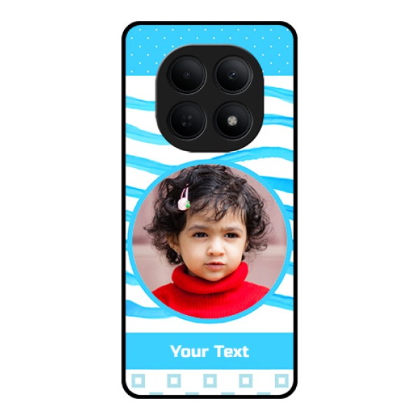Poco M8 5G Custom Glass Phone Case - Simple Blue Case Design