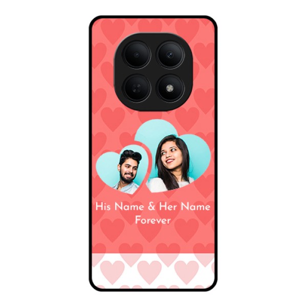 Poco M8 5G Custom Glass Phone Case - Couple Pic Upload Design