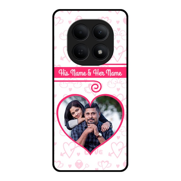 Poco M8 5G Custom Glass Phone Case - Heart Shape Love Design