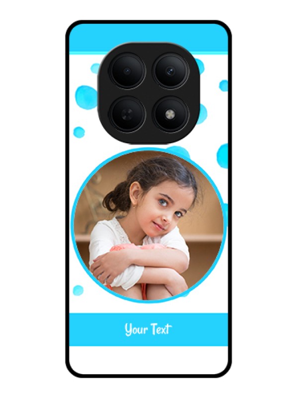Custom Poco M8 5G Custom Glass Phone Case - Blue Bubbles Pattern Design