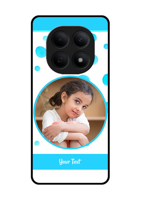 Poco M8 5G Custom Glass Phone Case - Blue Bubbles Pattern Design