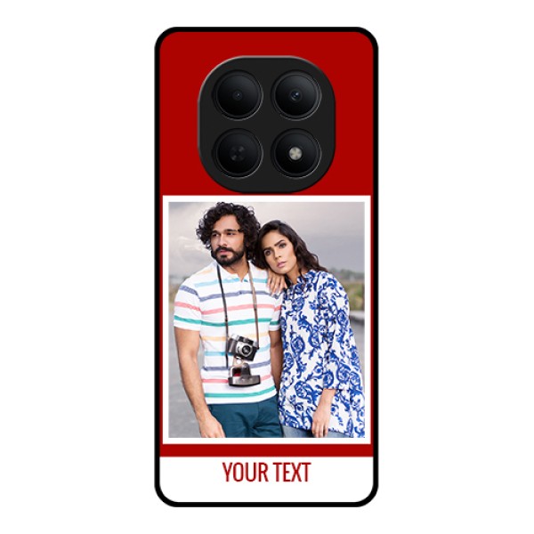 Poco M8 5G Custom Glass Phone Case - Red Color Design
