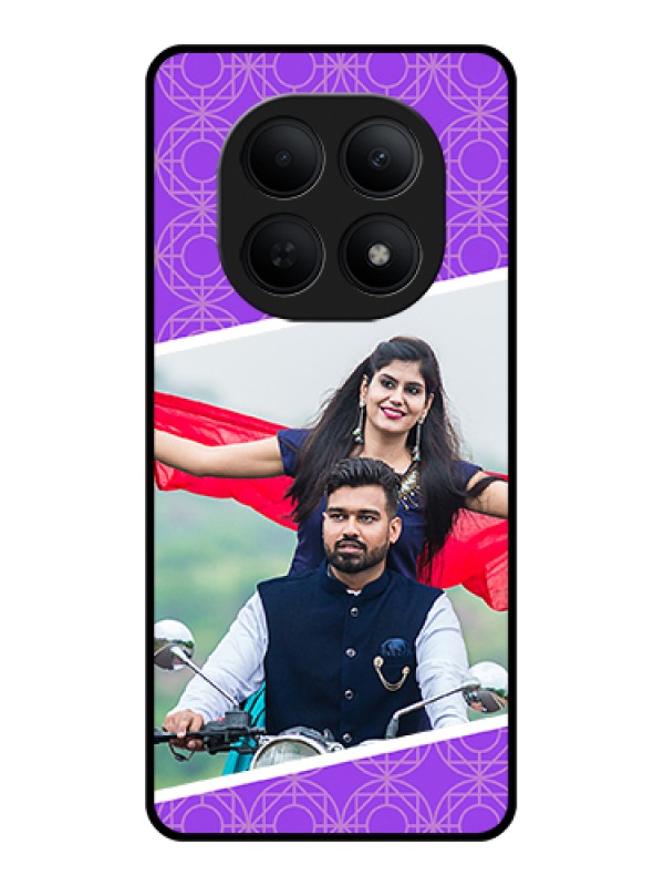 Custom Poco M8 5G Custom Glass Phone Case - Violet Color Pattern Design