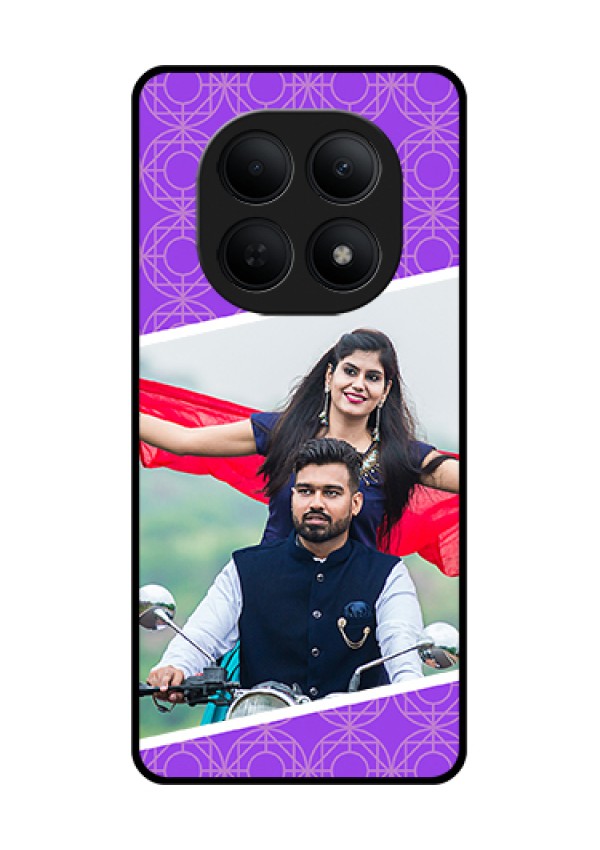 Poco M8 5G Custom Glass Phone Case - Violet Color Pattern Design