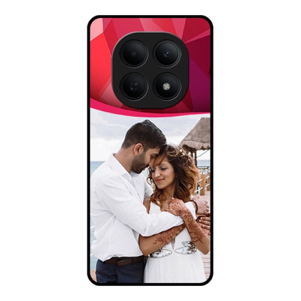Poco M8 5G Custom Glass Phone Case - Red Abstract Design