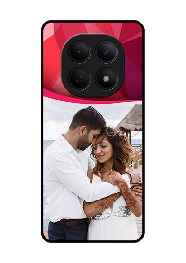 Poco M8 5G Custom Glass Phone Case - Red Abstract Design