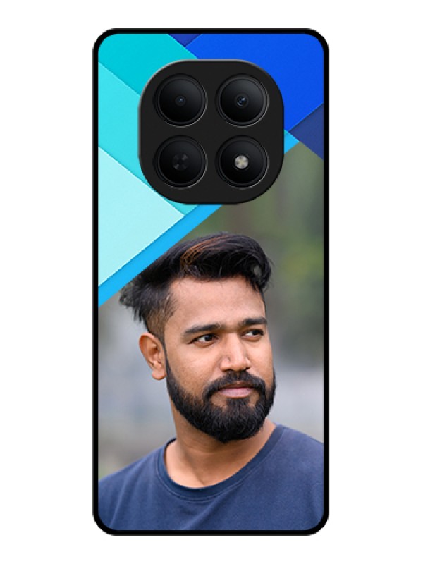 Custom Poco M8 5G Custom Glass Phone Case - Blue Pattern Design