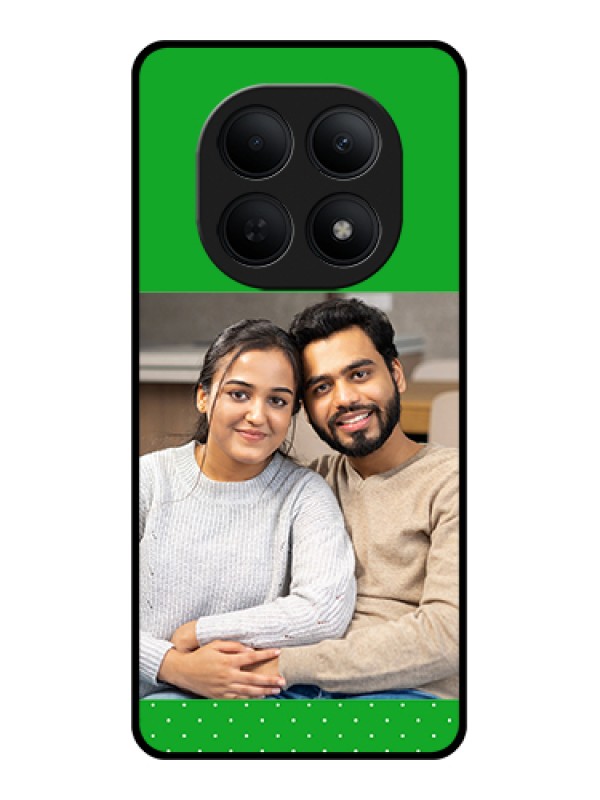 Custom Poco M8 5G Custom Glass Phone Case - Green Pattern Design
