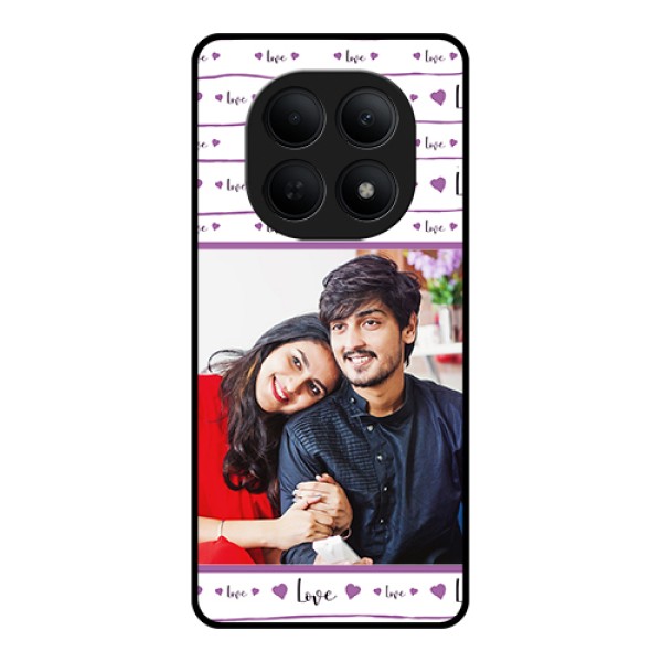 Poco M8 5G Custom Glass Phone Case - Couples Heart Design