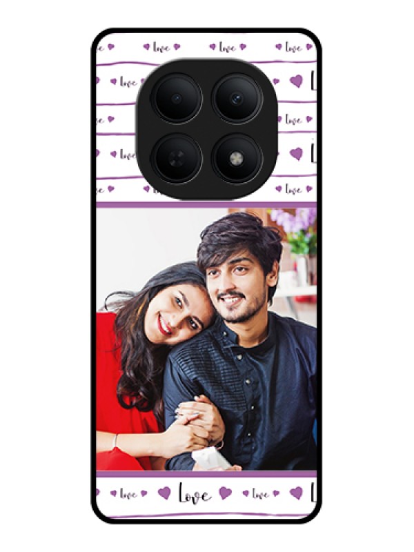 Custom Poco M8 5G Custom Glass Phone Case - Couples Heart Design