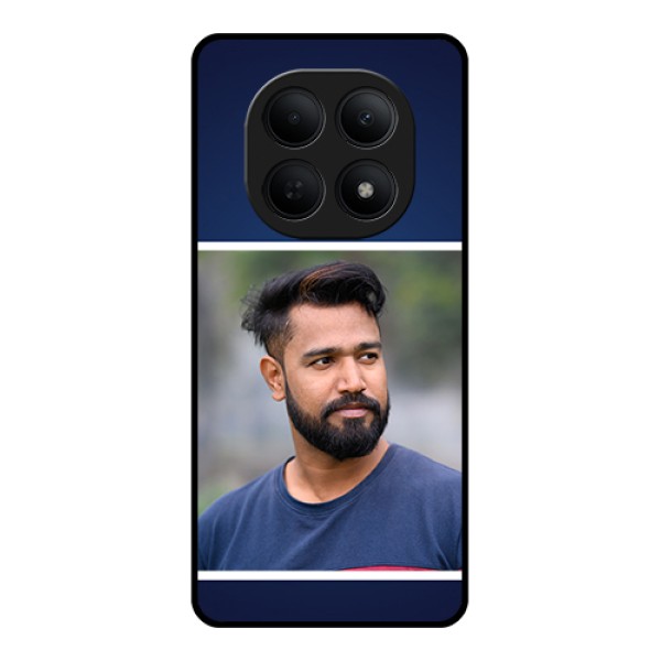 Poco M8 5G Custom Glass Phone Case - Simple Royal Blue Design Poco M8 5G Custom Glass Phone Case - Simple Royal Blue Design