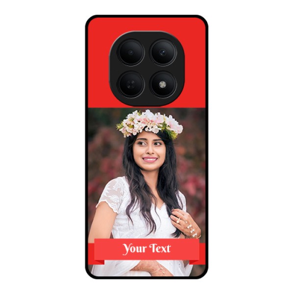 Poco M8 5G Custom Glass Phone Case - Simple Red Color Design
