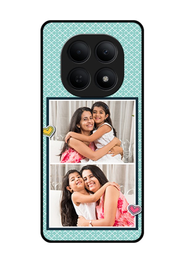 Poco M8 5G Custom Glass Phone Case - 2 Image Holder With Pattern Design