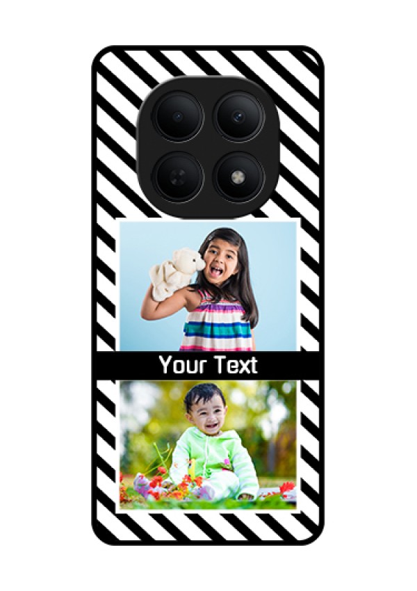 Poco M8 5G Custom Glass Phone Case - Black And White Stripes Design