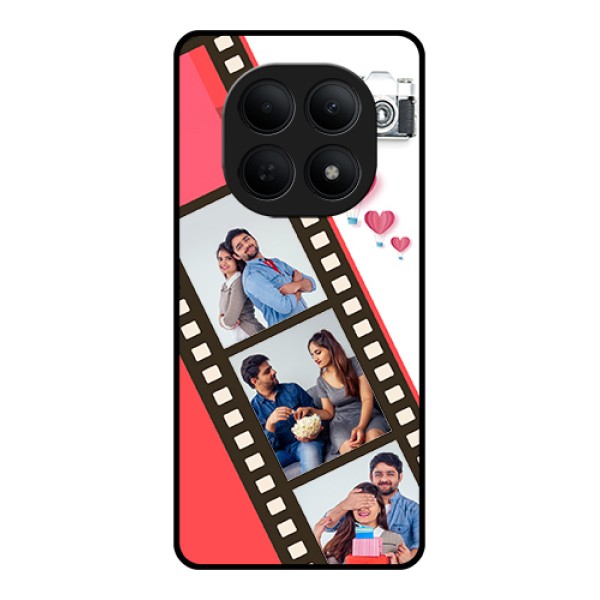 Poco M8 5G Custom Glass Phone Case - 3 Image Holder With Film Reel Poco M8 5G Custom Glass Phone Case - 3 Image Holder With Film Reel